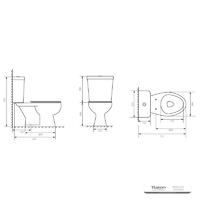 YS22203 WC din ceramica 2 piese, WC alungit S-trap, WC certificat TISI/SNI;