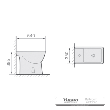 YS22212W Bideu cu suport de podea din ceramică;