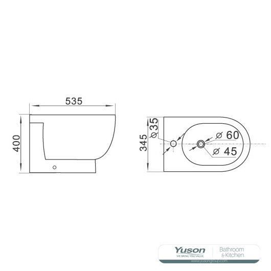 YS22214W Bideu cu suport de podea din ceramică;