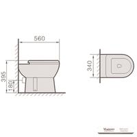 YS22215F Toaletă ceramică cu o singură poziţie, toaletă cu capcană P;