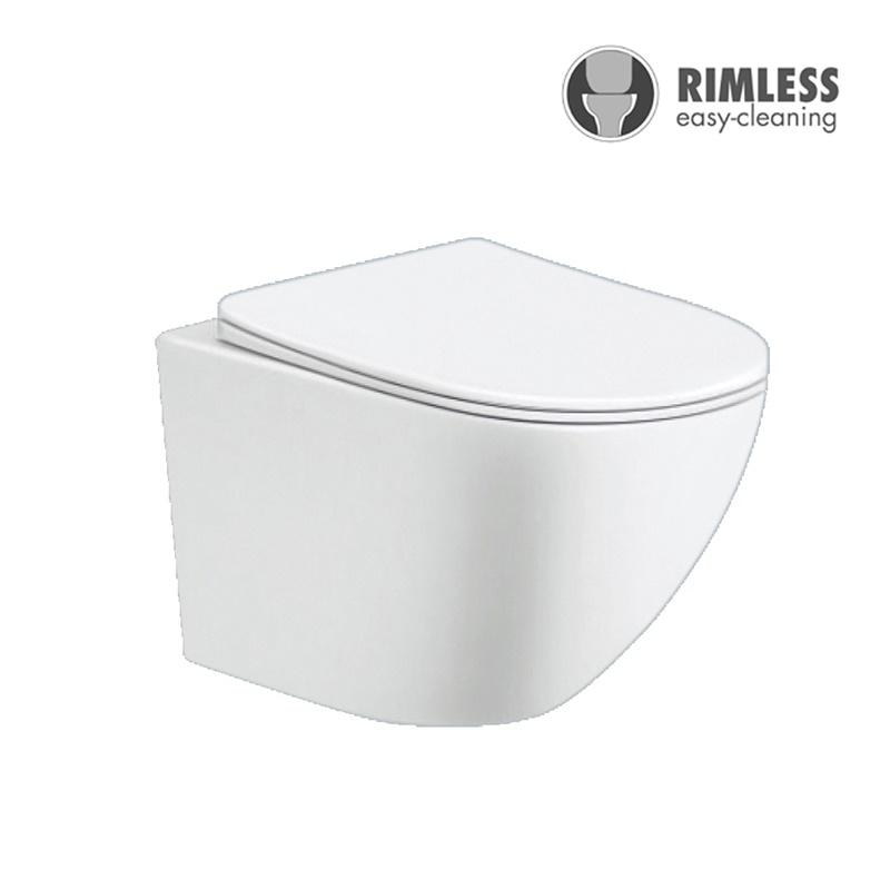 YS22216H Toaletă suspendată din ceramică, Toaletă montată pe perete fără margine, cu spălare;