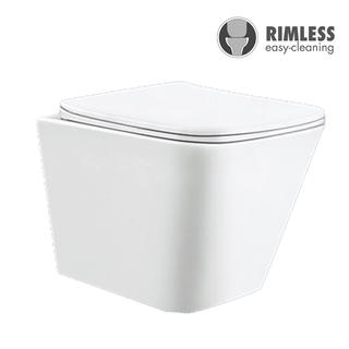 YS22217H Toaletă din ceramică suspendată, Toaletă montată pe perete fără margine, cu spălare;