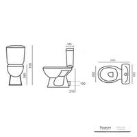 YS22221P Toaletă ceramică din 2 piese, toaletă cu sifon cu sifon în P cuplată;