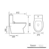 YS22270P Toaletă ceramică fără margine din 2 piese, toaletă cu capcană P;