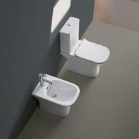 YS22291P Toaletă ceramică fără margine din 2 piese, toaletă cu capcană P;