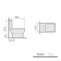 YS22305P2 Toaletă ceramică din 2 piese, toaletă cu capcană P;