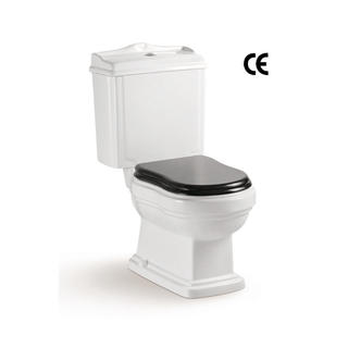 YS22209P Toaletă ceramică din 2 piese cu design retro, toaletă cu sifon cu sifon în P cuplată;