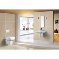 YS22240S Toaletă ceramică cu design retro din 2 piese, toaletă cu sifon cu sifon în P cuplată;