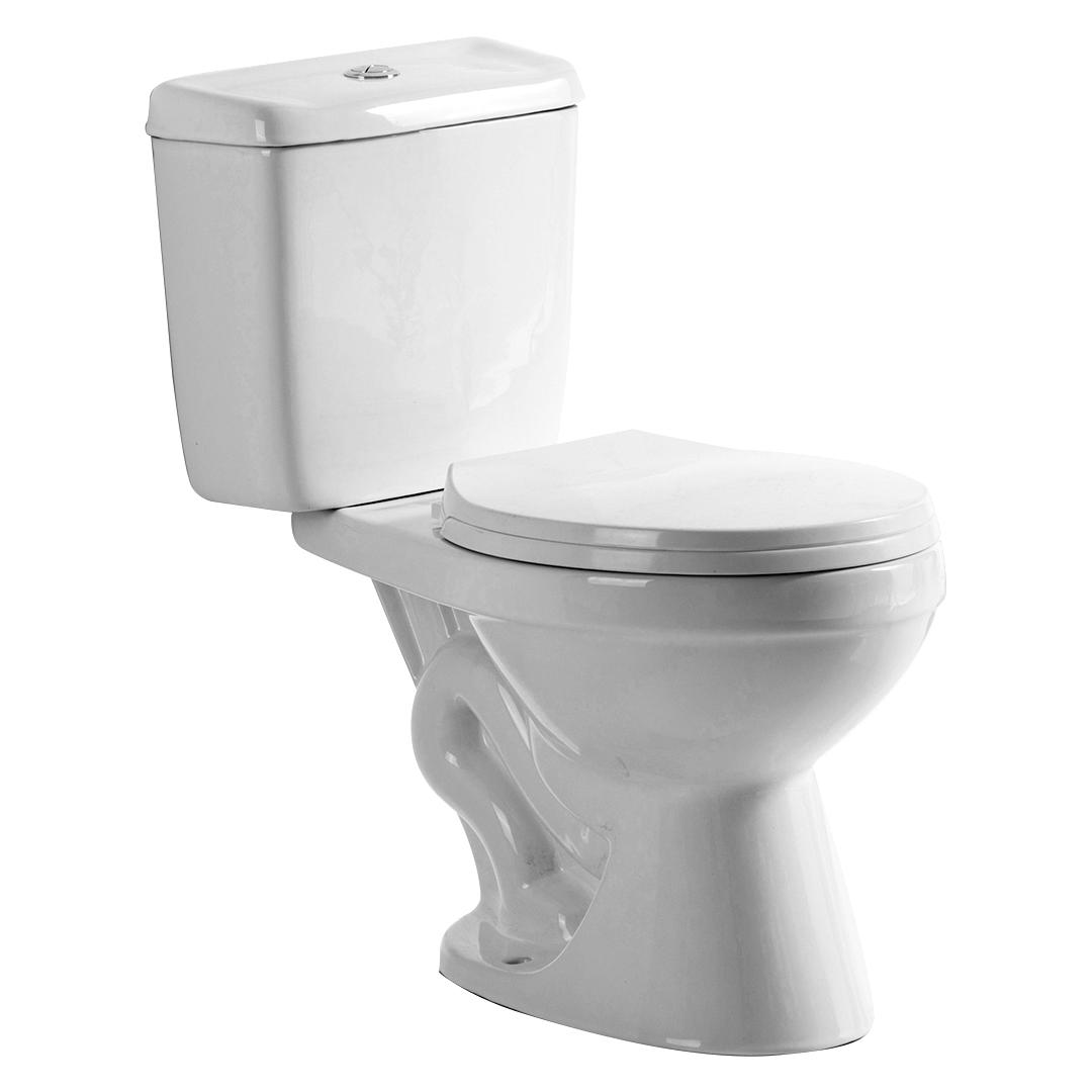 YS22235 Toaletă ceramică din 2 piese, toaletă sifonică S-sifon cuplată;