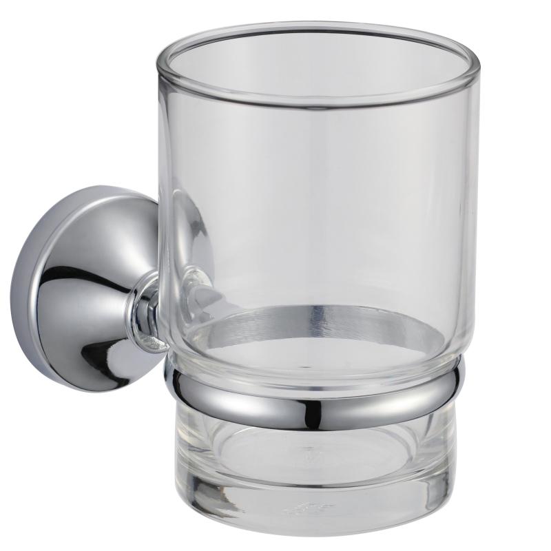 16484 Accesorii pentru baie, Suport pentru pahare, zinc/alamă/SUS Suport pentru pahare și pahar de sticlă;