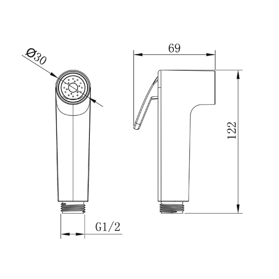 YS36075 Shataff ABS, pulverizator de bideu, pulverizator de clătire