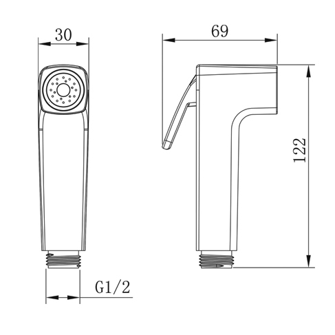 YS36076 Shataff ABS, pulverizator de bideu, pulverizator de clătire