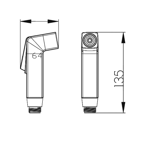 YS36077 ABS Shataff, pulverizator bideu, pulverizator de clătire