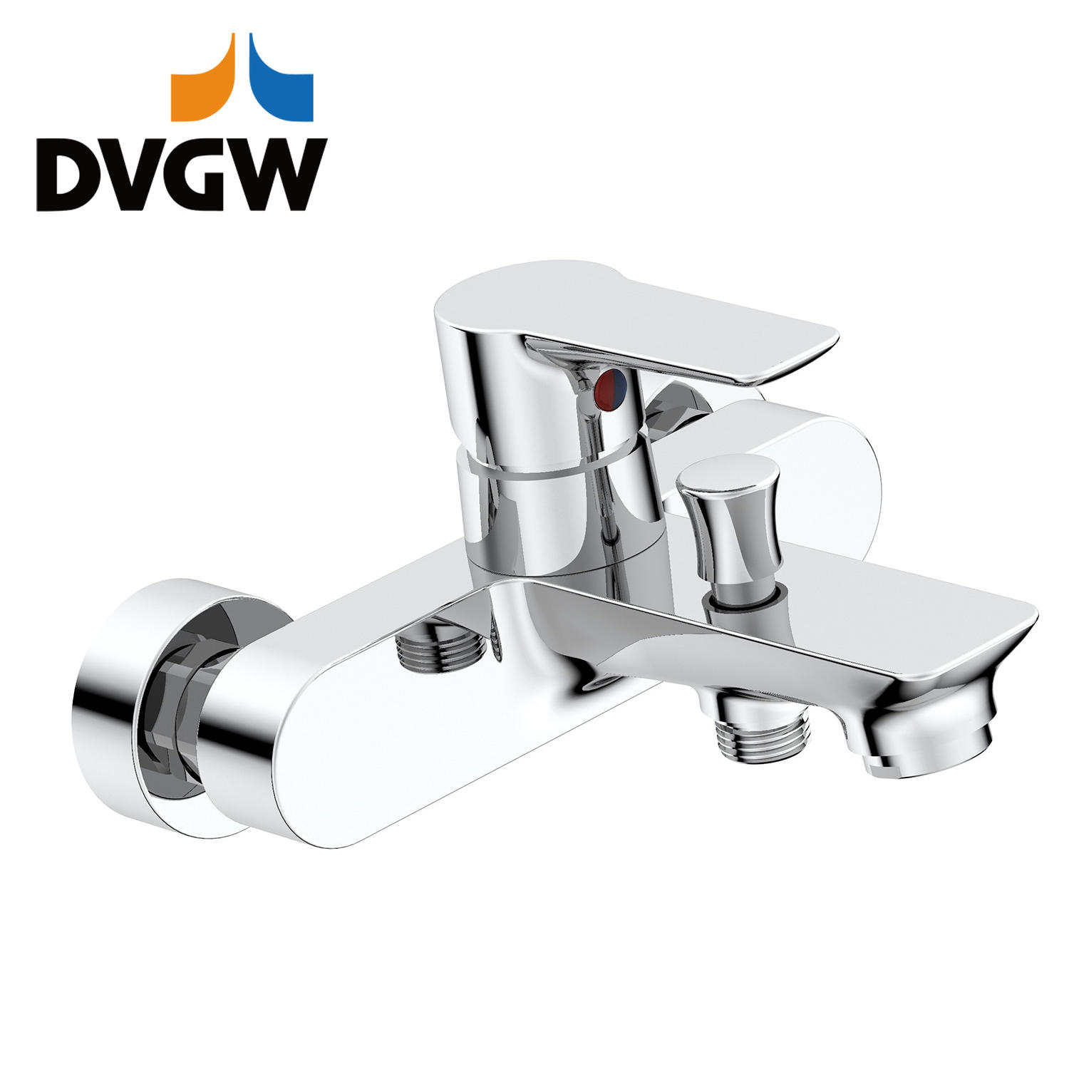 3187-10 certificat DVGW, robinet din alamă baterie monocomandă apă caldă/rece montată pe perete pentru cadă
