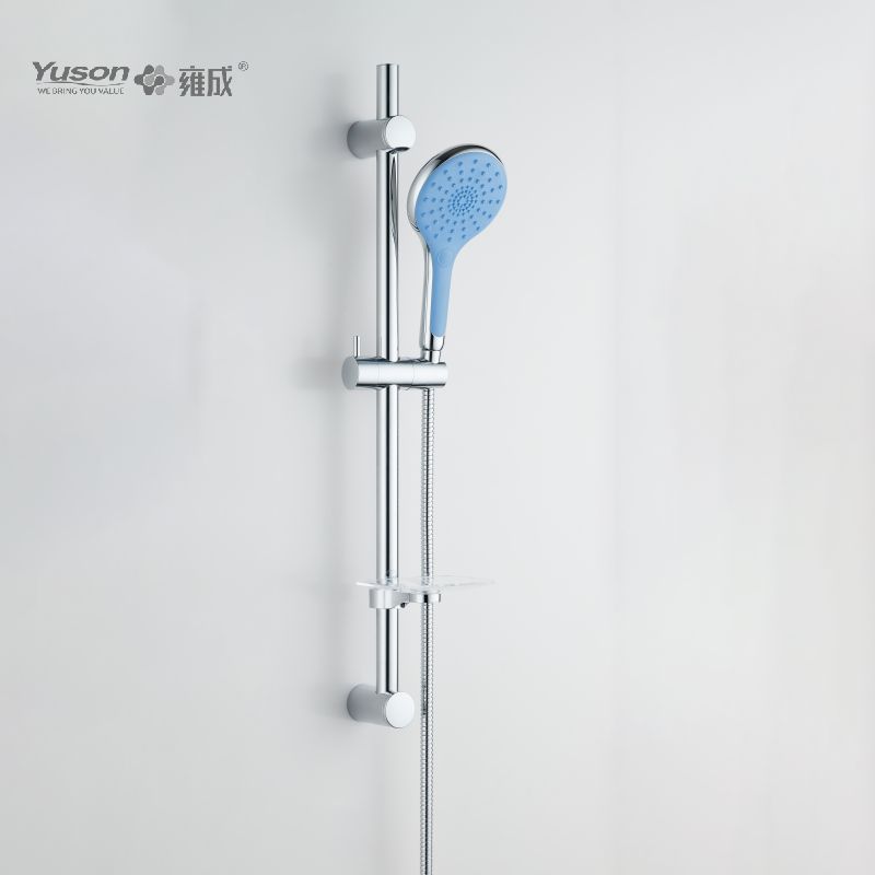 YS33135 Set de duș glisant ø22mm Bara glisantă inox, duș de mână cu 3 funcții Față moale Furtun de duș din oțel inoxidabil de 1,5 m