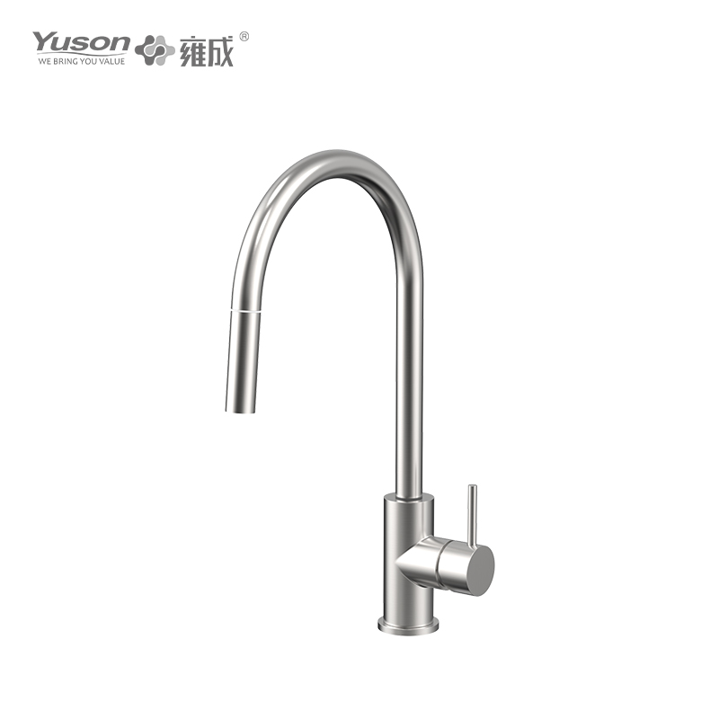 3161-51 Robinet inox 316L Robinet cu o singura maneta montat pe punte Baterie pentru chiuveta de bucatarie cu tragere