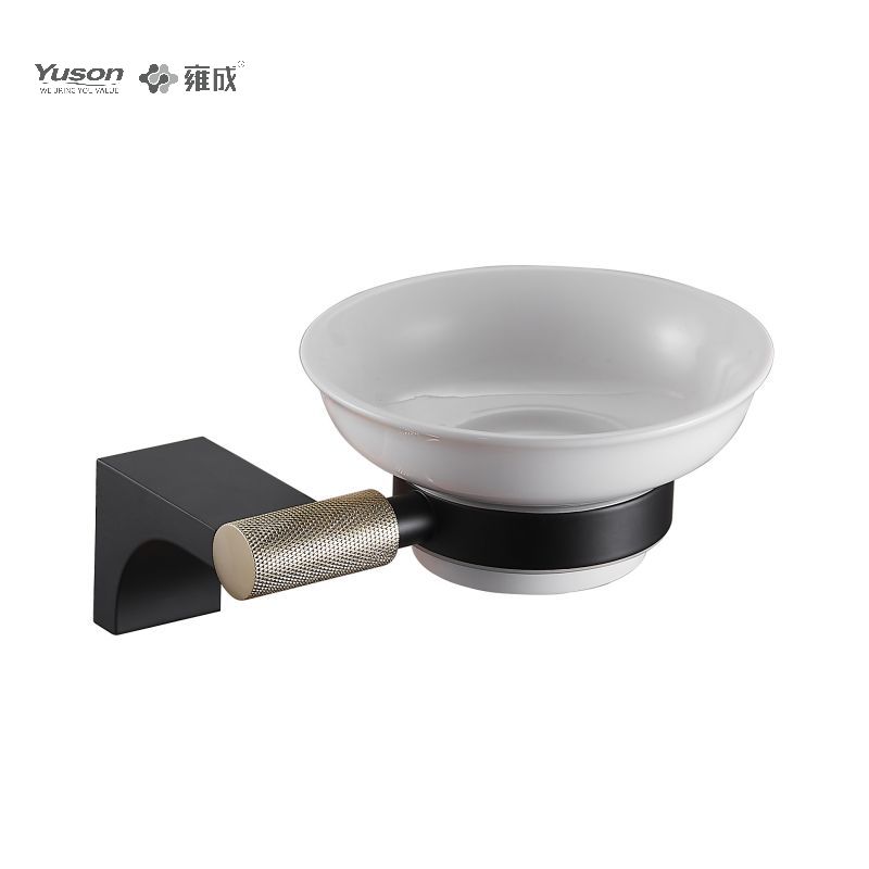 12485 Accesorii elegante de baie, vase de săpun, cu vas de sticlă, suport pentru săpun din zinc/alama/SUS, montat pe perete (Seria 12400)
