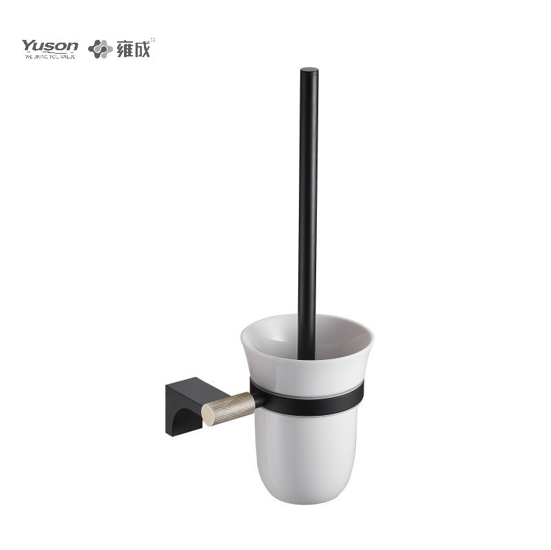 12490 Accesorii elegante pentru baie, perie de toaletă cu cană din sticlă mată/călită, perie de toaletă din zinc/alama/SUS, montată pe perete (Seria 12400)