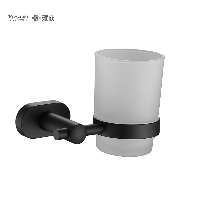 13384 Accesorii elegante pentru baie, Suport pentru pahare, cu pahar din sticlă mată/călită, Suport pentru pahare din zinc/alama/SUS, montat pe perete (Seria 13300)