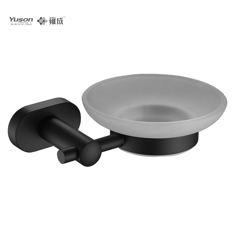 13385 Accesorii elegante pentru baie, vase de săpun, cu vas de sticlă, suport pentru săpun din zinc/alama/SUS, montat pe perete (Seria 13300)