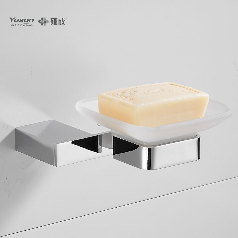 15085 Accesorii elegante pentru baie, vase de săpun, cu vas de sticlă, suport pentru săpun din zinc/alama/SUS, montat pe perete (Seria 15000)