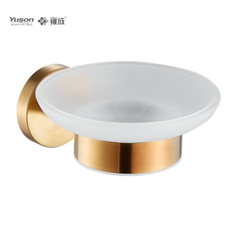15585 Accesorii elegante de baie, vase de săpun, cu vas de sticlă, suport pentru săpun din zinc/alama/SUS, montat pe perete (Seria 15500)