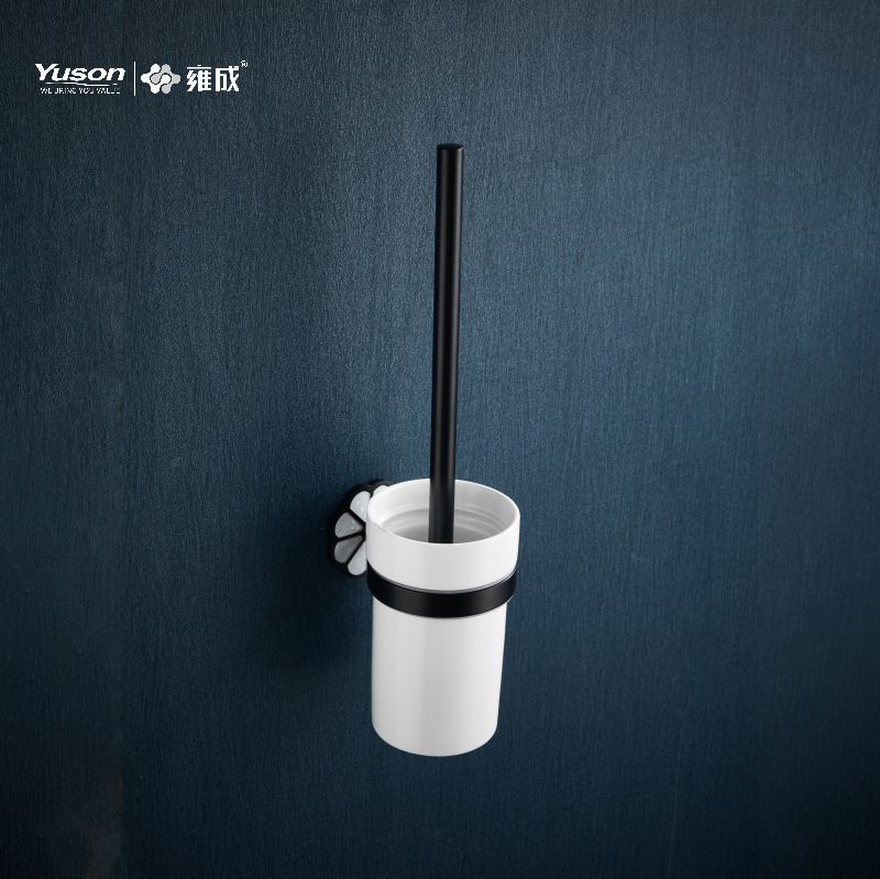 21090 Accesorii elegante pentru baie, perie de toaletă cu cană din sticlă mată/călită, perie de toaletă din zinc/alama/SUS, montată pe perete (Seria 21000)
