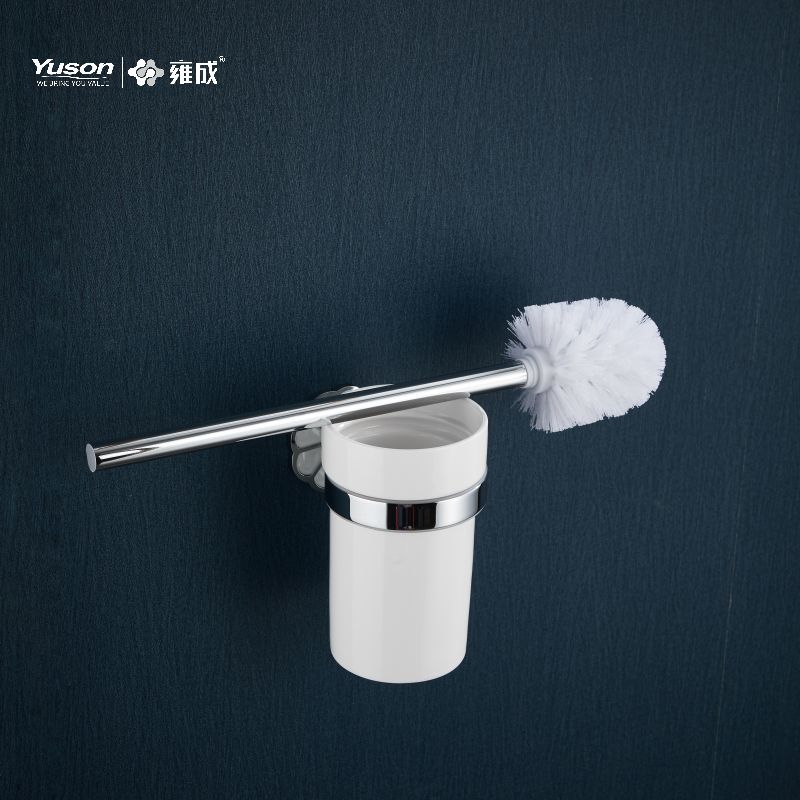 21090 Accesorii elegante pentru baie, perie de toaletă cu cană din sticlă mată/călită, perie de toaletă din zinc/alama/SUS, montată pe perete (Seria 21000)