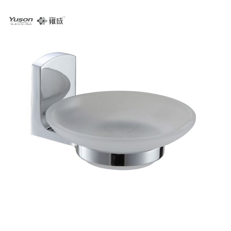 25585 Accesorii elegante pentru baie, vase de săpun, cu vas de sticlă, suport pentru săpun din zinc/alama/SUS, montat pe perete (Seria 25500)