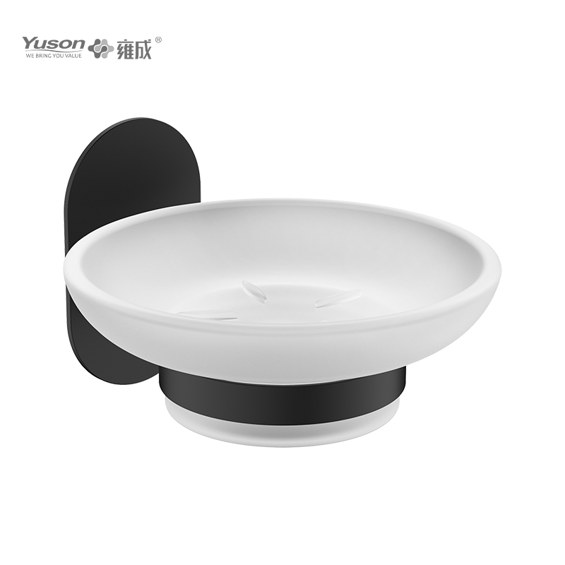 28185 Accesorii elegante pentru baie, vase de săpun, cu vas de sticlă, suport pentru săpun din zinc/alama/SUS, montat pe perete (Seria 28100)